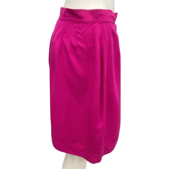 Emanuel Ungaro Skirt Women’s Size L 100% Silk Wrap Style Gorgeous Fuchsia Color - Picture 3 of 5